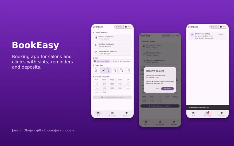 Booking App screenshot