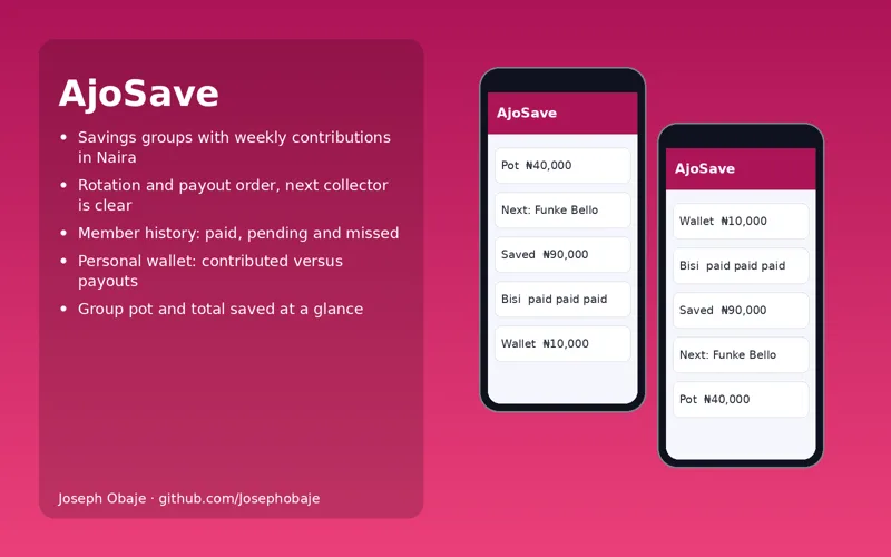 Ajo Esusu Savings App screenshot