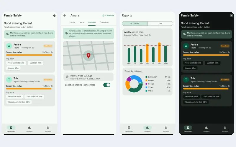 Family Safety App screenshot
