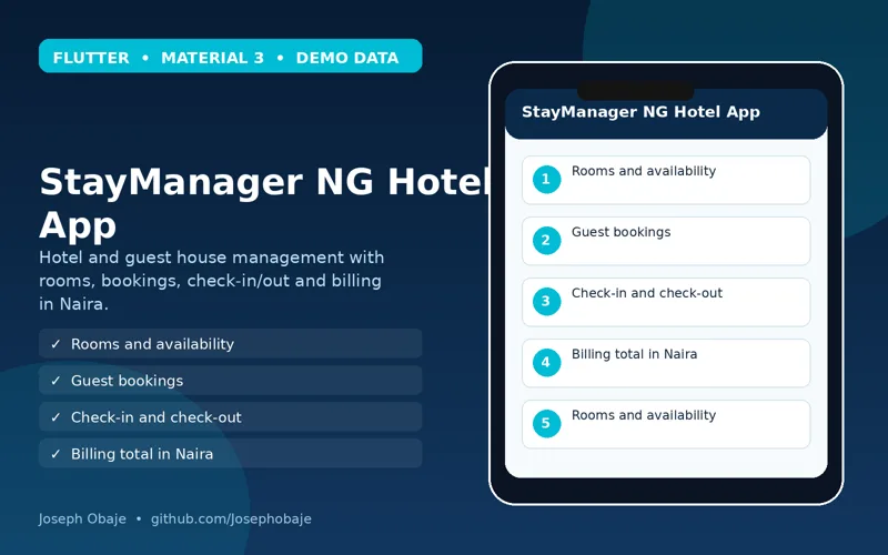 StayManager NG Hotel App screenshot