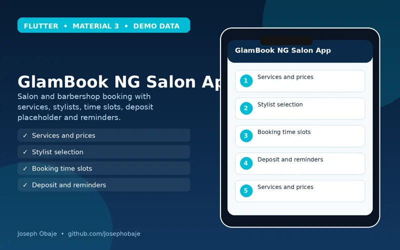 GlamBook NG Salon App screenshot