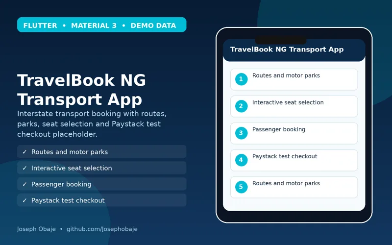 TravelBook NG Transport App screenshot