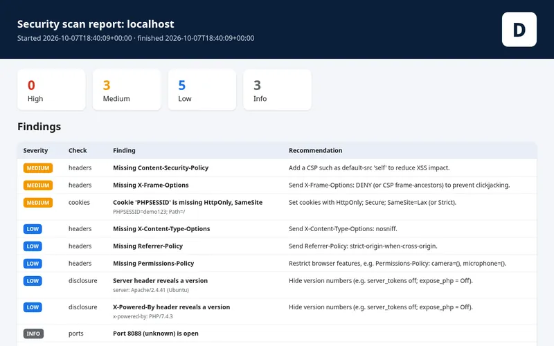 Vulnerability Scanner screenshot